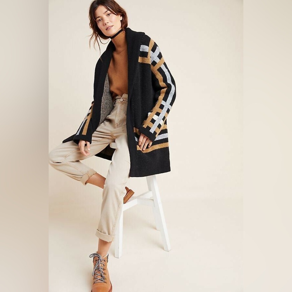 Anthropologie | Ferna Plaid Sweater Coat